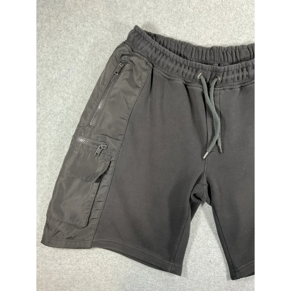 Prada Milano Mens Re-Nylon Cargo Shorts Black Cotton Jersey XL UJP189 #1591